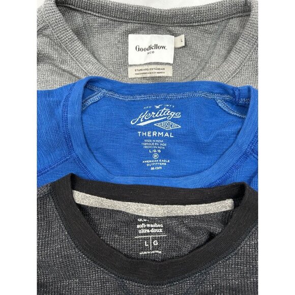 Bundle Of 3 Thermal Henley Waffle Knit Long Sleeve Shirts Large - Goodfellow &Co - Picture 6 of 6
